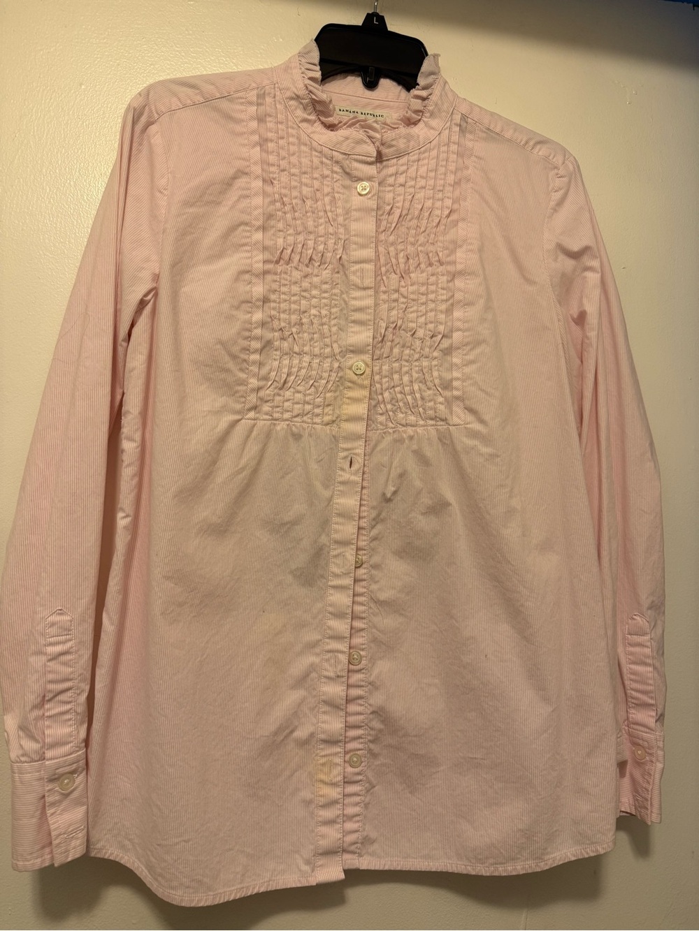 Banana Republic Light Pink Striped Button-Up Blouse